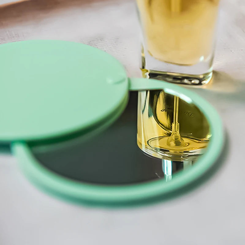 Sliding Cover Handheld Makeup Mirror Portable Folding Make-Up Mirror Creative Mini Mirror Sliding Cover Handheld Makeup Mirror