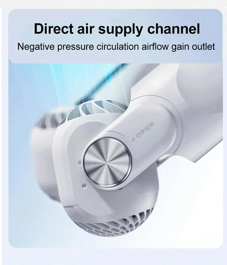 Portable Neck Hanging Fan With Usb Charging Adjustable Bladeless Turbofan Bladeless Student Dormitory Home Outdoor Cooling