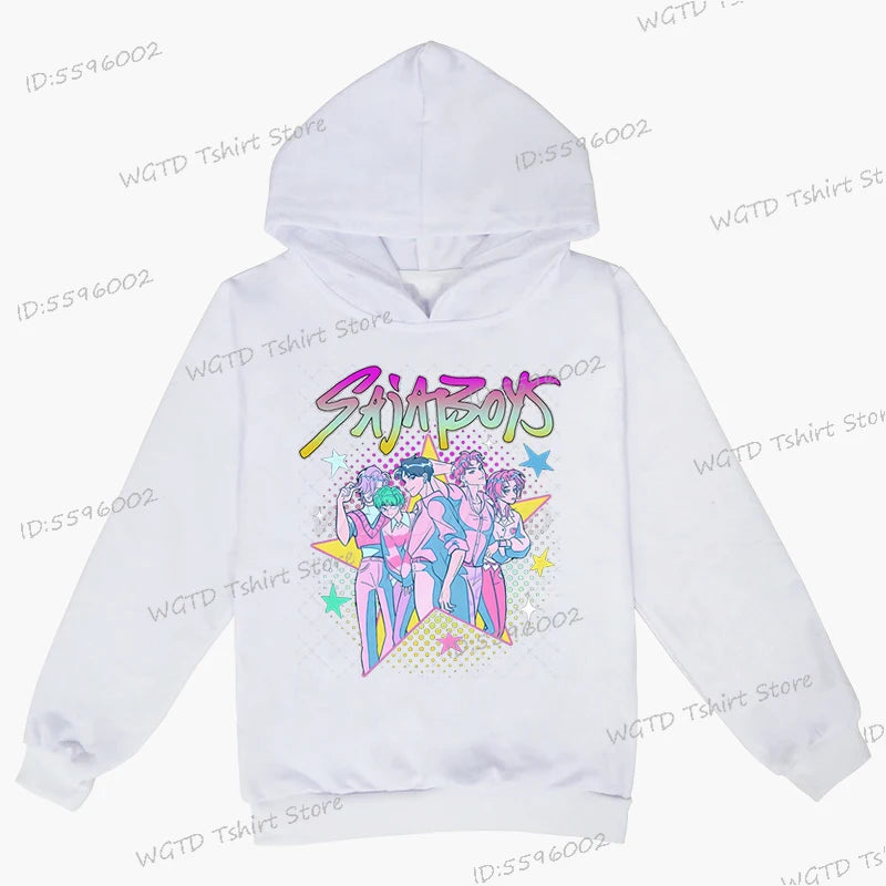 Children's Clothing KPop Demon Hunters Saja Boys Graphic Hoodies 2025 Movie Fashion Casual Hoodie Baby Girls Boys Clothes Gifts