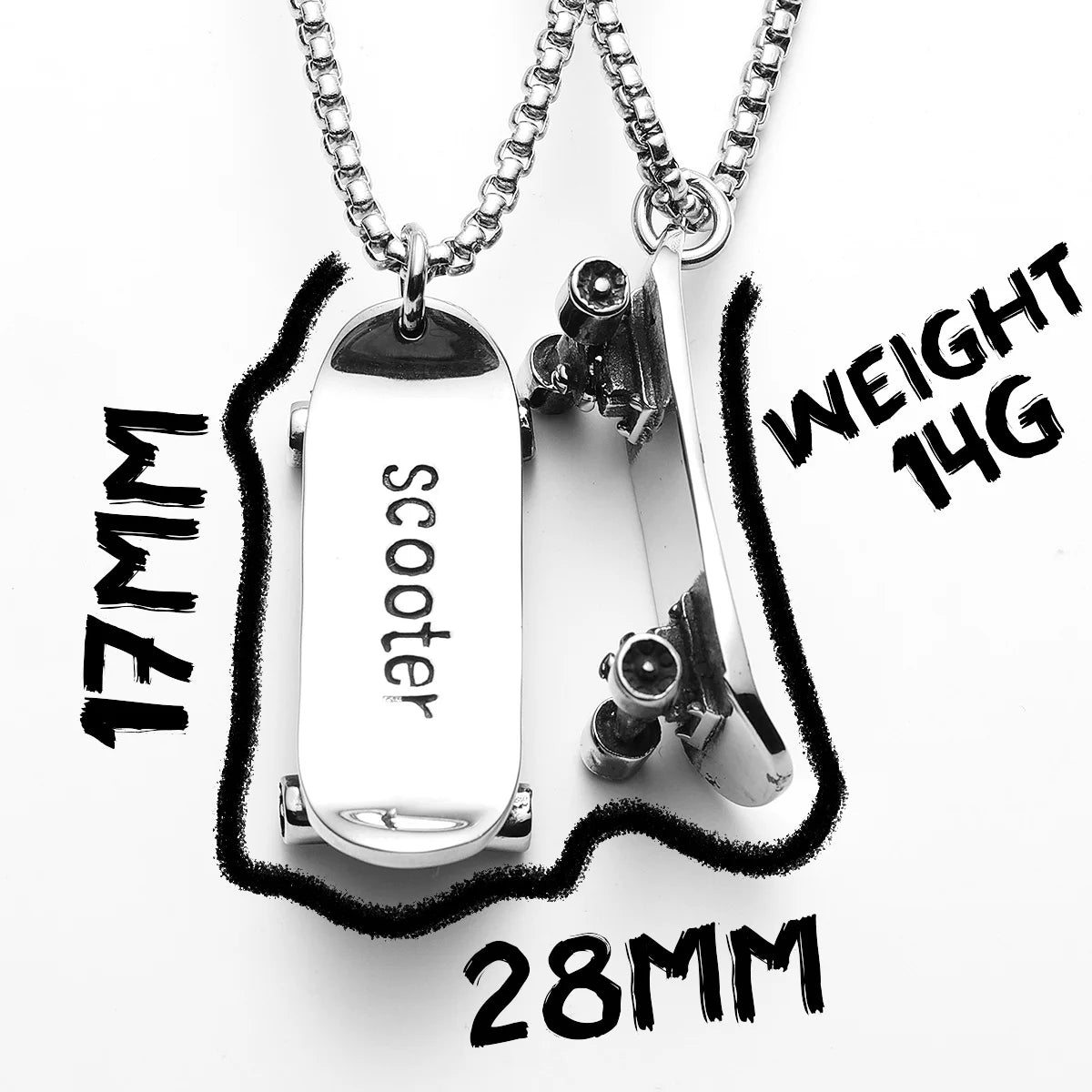 Skate Sports Men Necklaces With Pendant Stainless Steel Jewelry For Male Women Unique Punk Hip Hop Accessories Gifts Wholesale