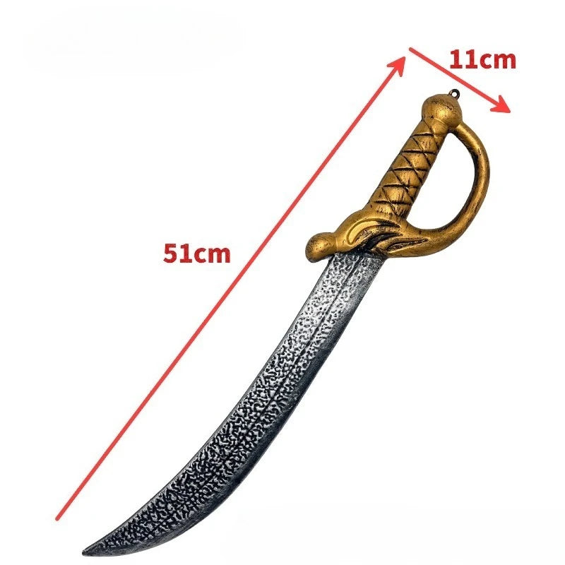 51cm/20.08in Pirate Knife Cosplay Katana Plastics Weapons Model Props Anime Peripherals Halloween Gift Party Supplies Decoration