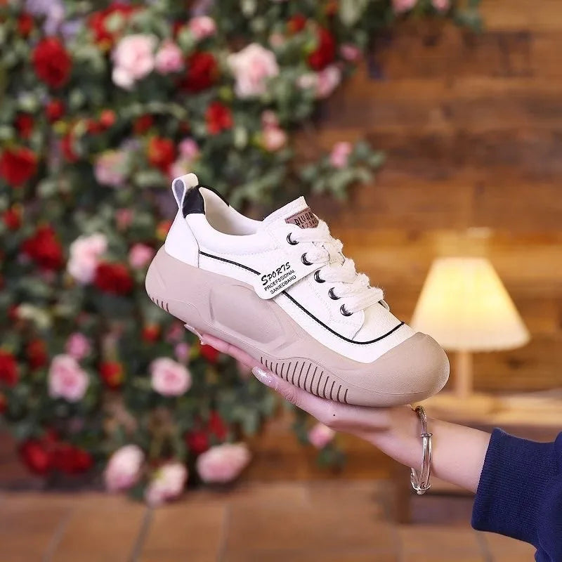 2025 Spring and Autumn New Versatile Thick Soled Retro Single Shoes Soft and Comfortable Height Boosting Women's Casual Shoes