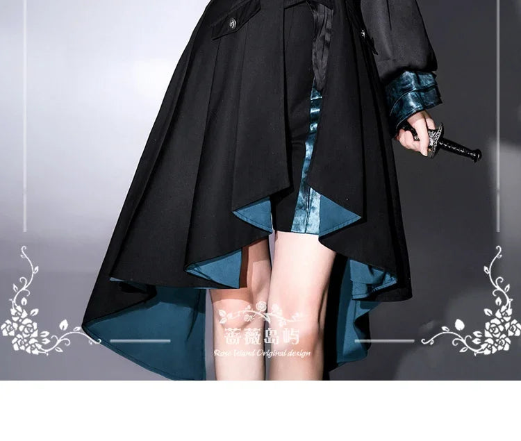 Original Dark Goth Prince Clothing Set New Spring Summer Women's Cool Black Shirt Irregular Vest Shorts 3 Piece Suit Outfits