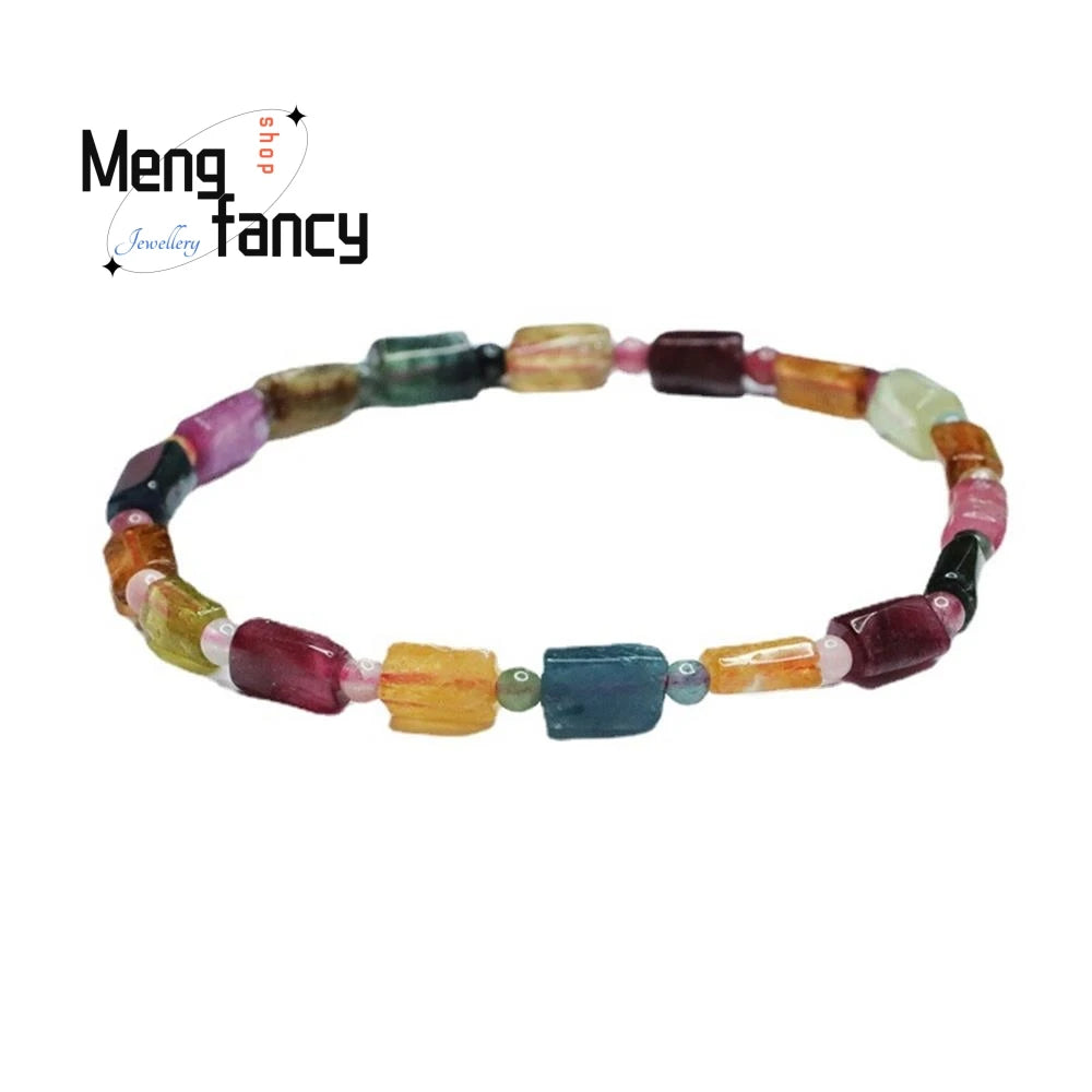 Natural Tourmaline Exquisite Elegant Simple High-grade Bracelet Candy Colour Random Sexy Young Girls Popular Fashion Jewellery