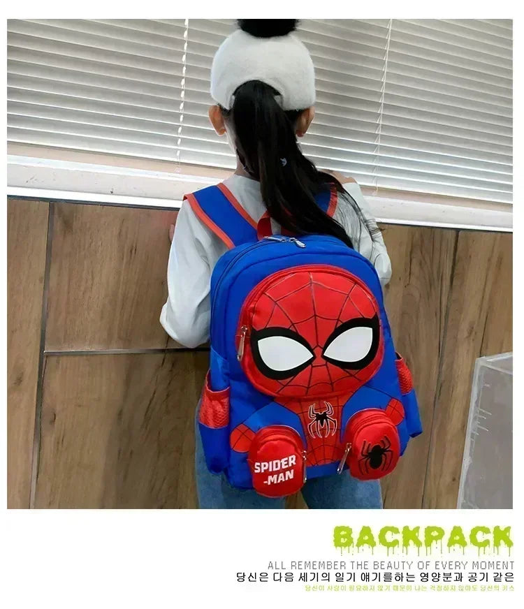 IN STOCK Cartoon Spiderman Backpack 3D Dimensional School Bag Kindergarten Shoulder Bag Student Back to School Christmas Gift