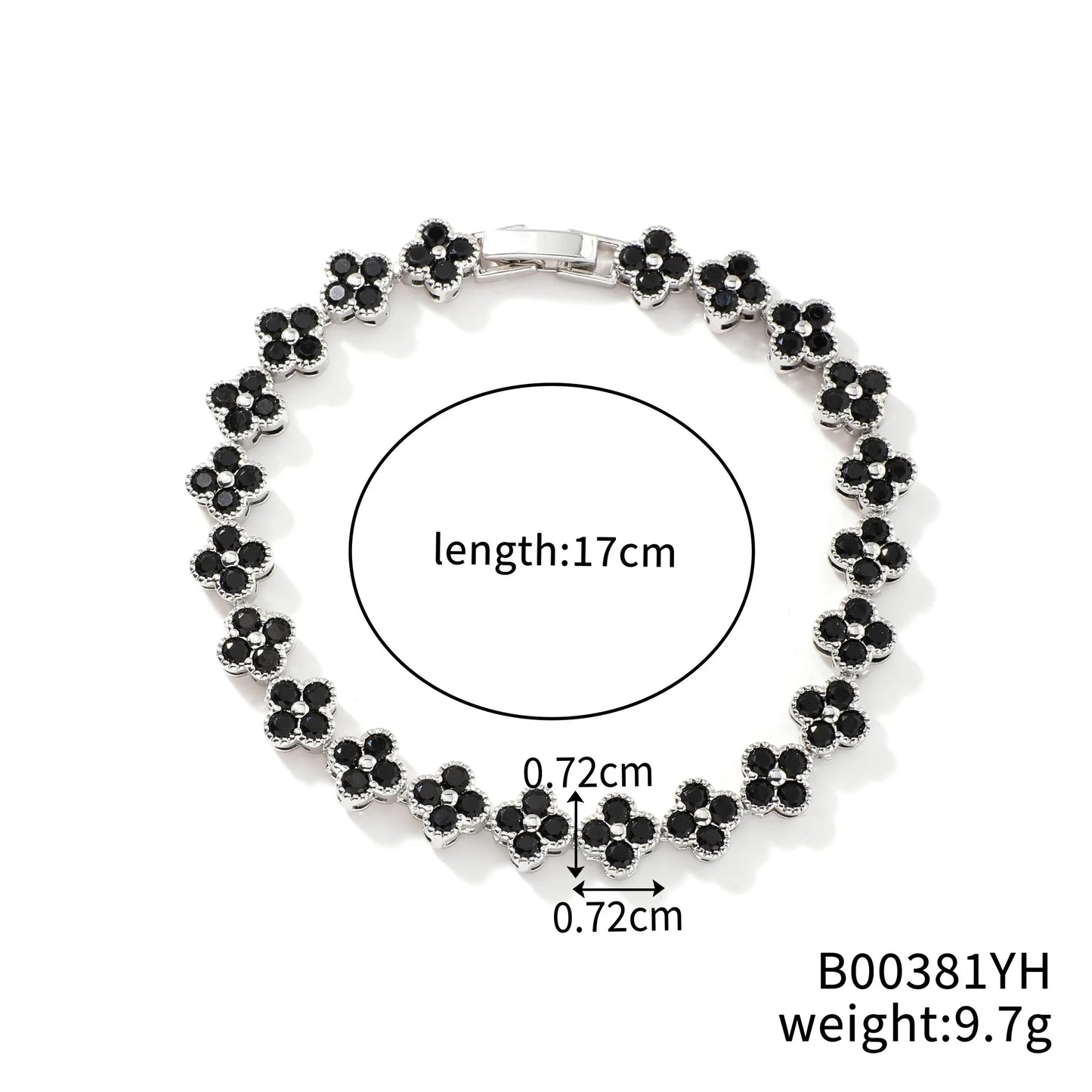 UILZ 1pc Rainbow Colorful Clover Zircon Bracelet Fashion Charm Gorgeous Charm Exquisite Cute Sweet Shining Crystal Jewelry Gift