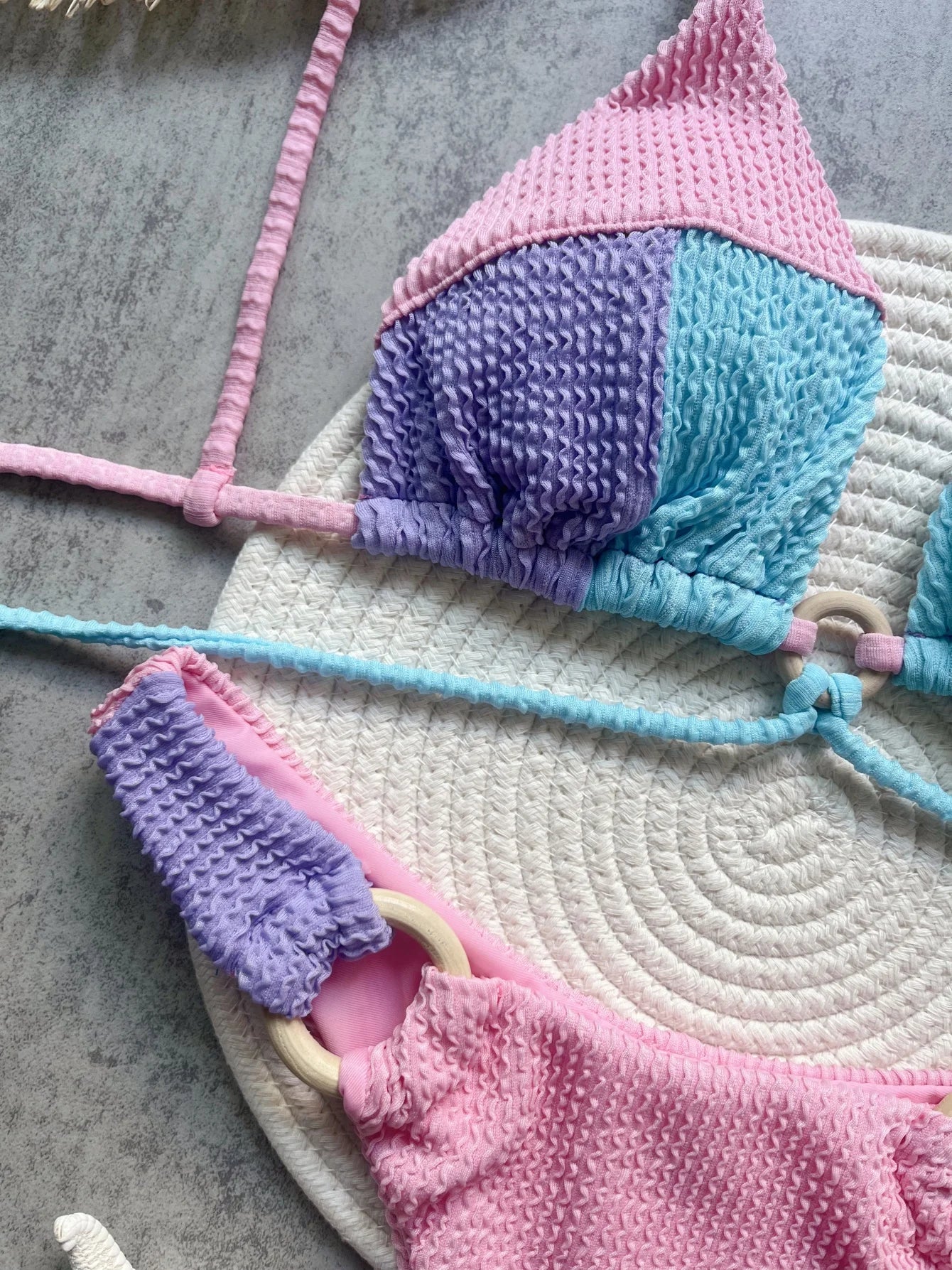 Sexy Neon Green Bikini Set 2025 Tassel Drawstring Side Thong Swimsuit Women Summer Push Up Swimwear Bathing Suit Beach Wear