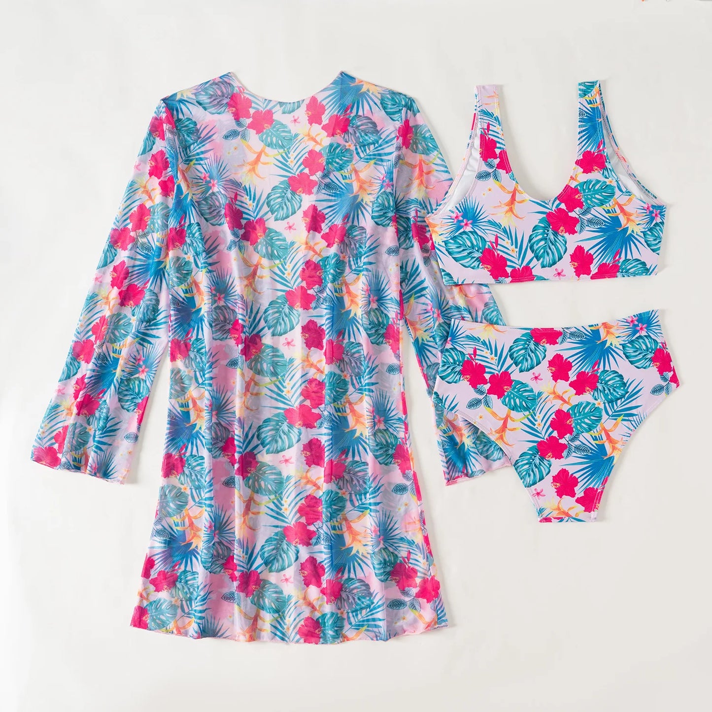 2025 Sexy Floral Bikinis Female Swimsuits Women's Three-Piece High Waist Swimwear Beach Swimming Wear Bathing Suits Pool Bather