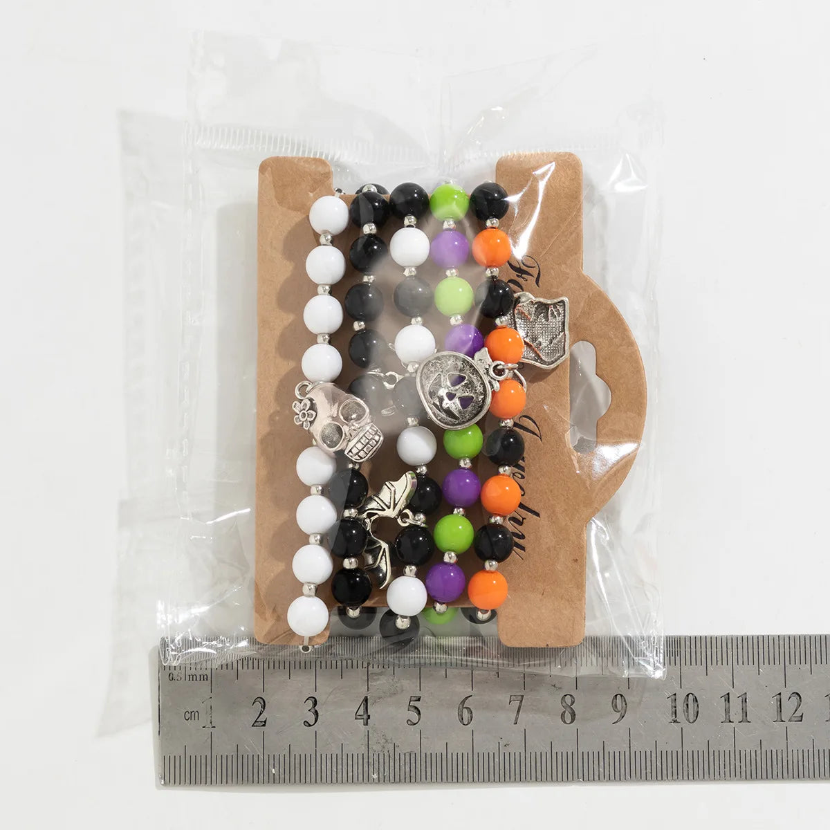 5pcs/Set Halloween Grimace Beaded Bracelet Set Holiday Party Skeleton Witch Pumpkin Head Woman Jewelry New Party Year's Gift