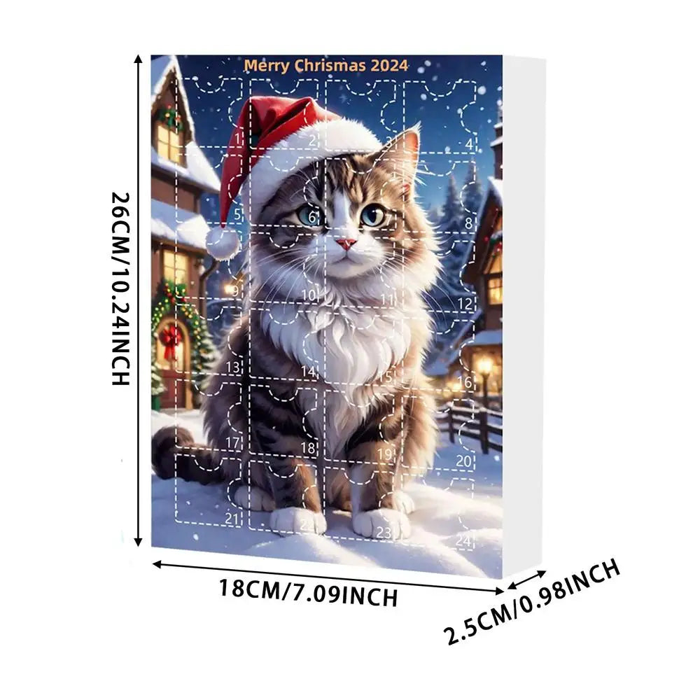 Christmas Countdown Advent Calendar Cat Ornament Calendar Cartoon Festival Supplies Funny Wall Decoration Christmas gift