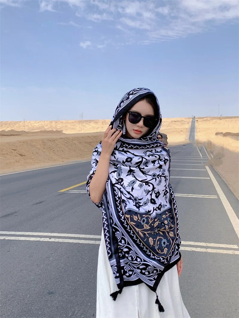 Travel Beach Sunscreen Scarves for Women Bikini Large Sarong Wrap Scarf Brazilian Swimsuit Bathing Cover-ups 17 Styles 90x180cm