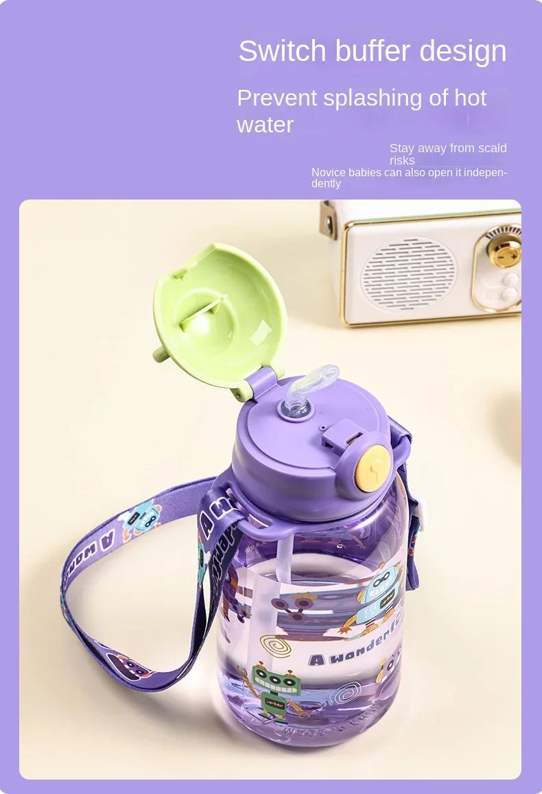 650ml Cute Kids Water Bottle with Straw Free BPA Leakproof Outdoor Portable Children's Cups School Water Bottle for Children