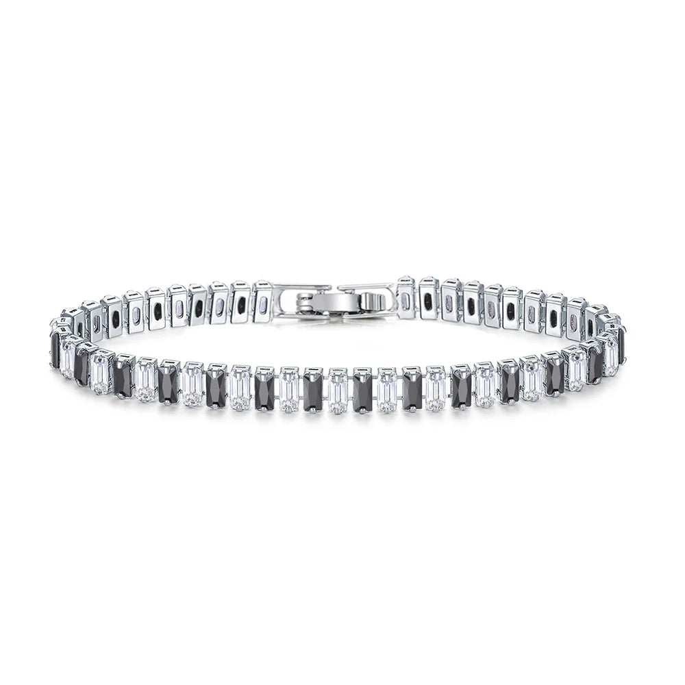 Rainbow Crystal Tennis Zircon Bracelets for Women Men Trendy Unisex Accessories Squares CZ Chain on Hand Classic Jewelry H167