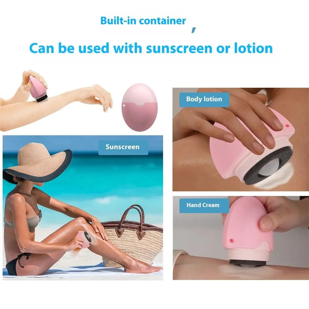 Silicone Suncream Roller Applicator Refillable Oval Isolation Lotion Cream Bottles Stitching Color Cosmetics Tool Travel