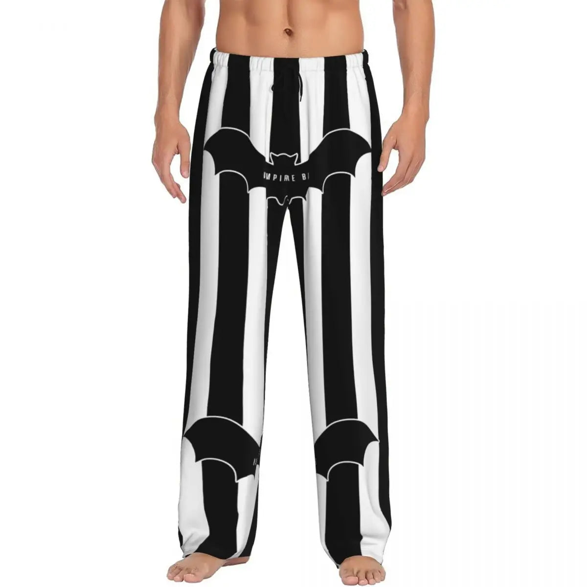 Custom Cute Spooky Halloween Bats Black And Purple Pajama Pants for Men Lounge Sleep Drawstring Sleepwear Bottoms with Pockets