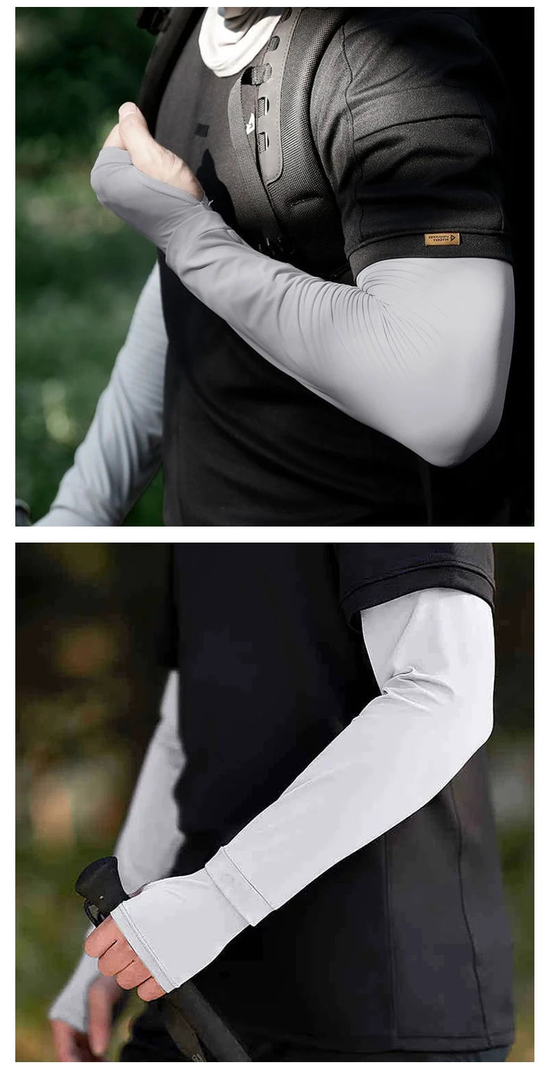 Arm Sleeves with Thumb Hole UV Protection Cooling Arm Sleeves Summer Arm Cover for Sports Workouts Cycling Driving