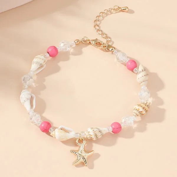 Bohemian Imitation Shell Beads Bracelet For Women Sea Star Turtle Woven Rope Bracelet Handmade Friendship Beach Holiday  Jewelry