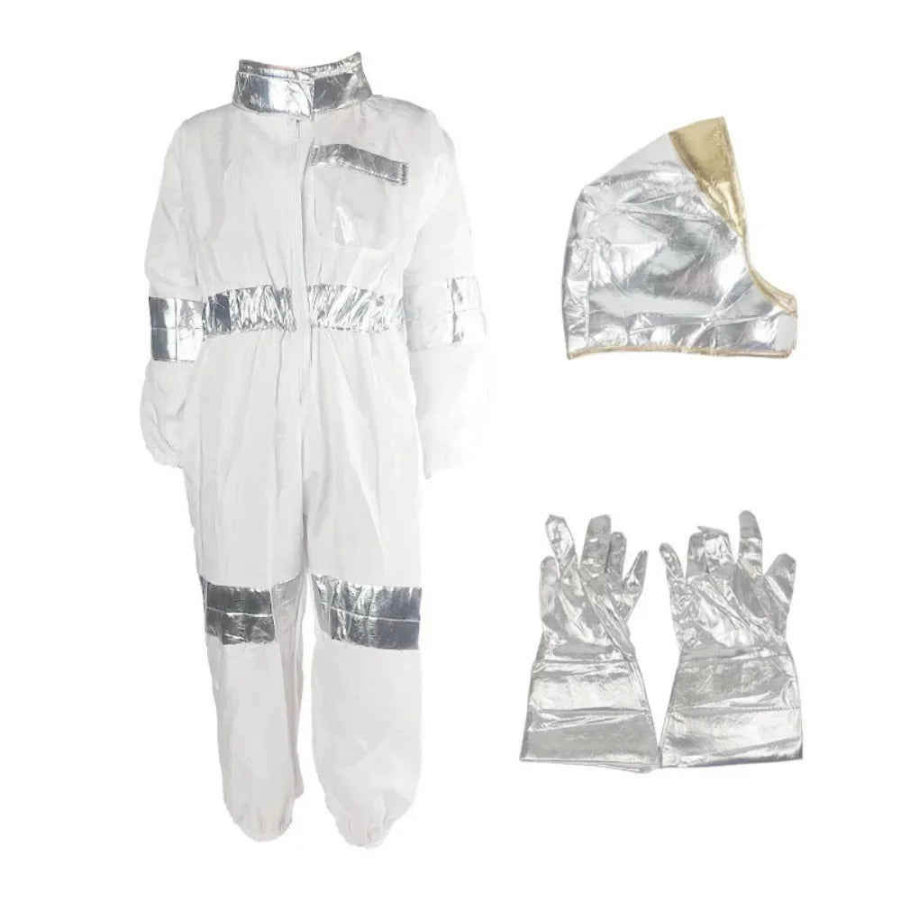 Children's Space Suit Cosplay Costume Astronaut Gloves Spaceman Kids Jumpsuit Holiday Halloween Party Gift Space Clothes