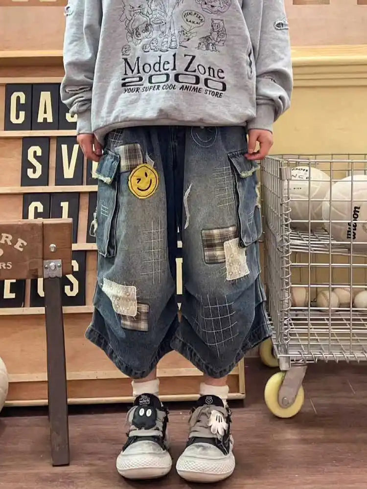 Summer Women Tomboy Jorts Harajuku Cargo Jean Shorts 2000s Japanese Denim Pants Y2K Streetwear High Street Korean Fashion New