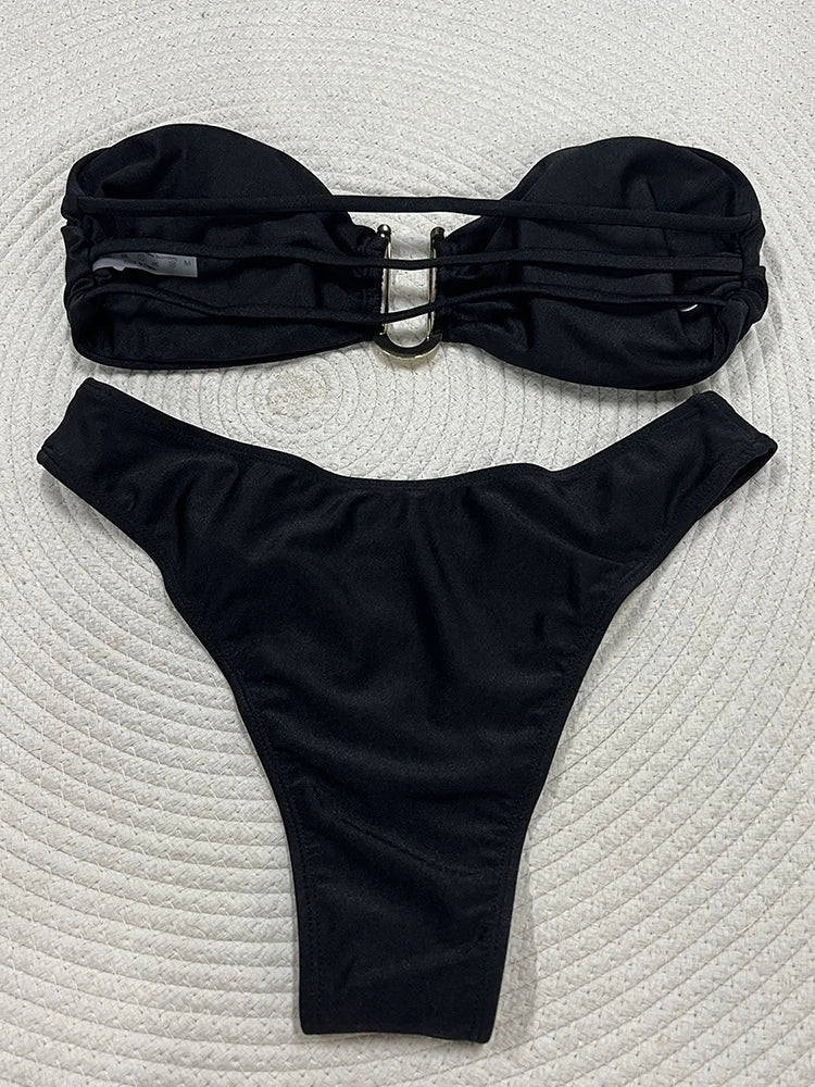 Sexy Micro Bikini Women Swimsuit 2025 Female Bandage Bikinis Set Swimwear Bathing Suit Beachwear String Swim Wear Green Biquini