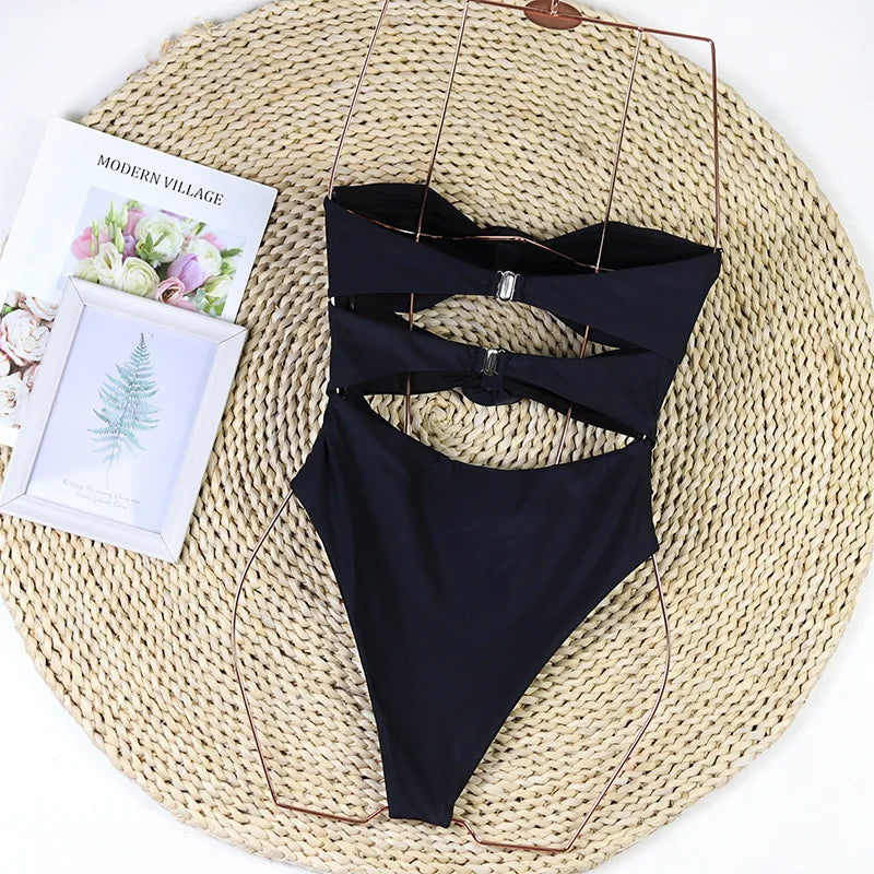 Sexy Solid Bikini 2025 Women Swimsuit Female Swimwear Bikinis Set Brazilian Beach Hollow Out 3D Flower Bathing Suit Biquini