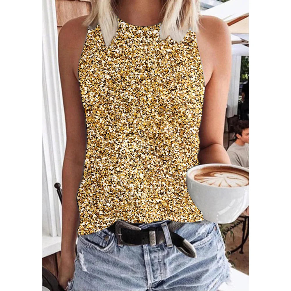 Summer Beautiful Stripes 3D Print Tank Tops Women Casual Streetwear Oversized O-Neck Vest Off Shoulder Sleeveless Woman Camisole
