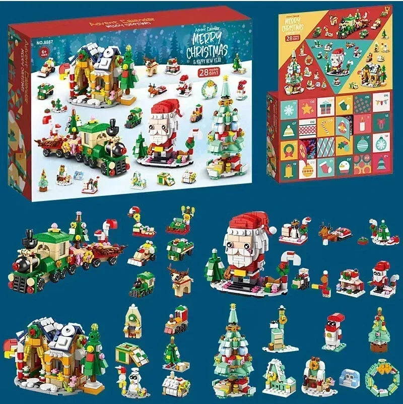 Christmas Advent Calendar Gift Box DIY Christmas Train Tree for Kids 24Days Countdown Calendar Box Surprise Party Christmas Gift