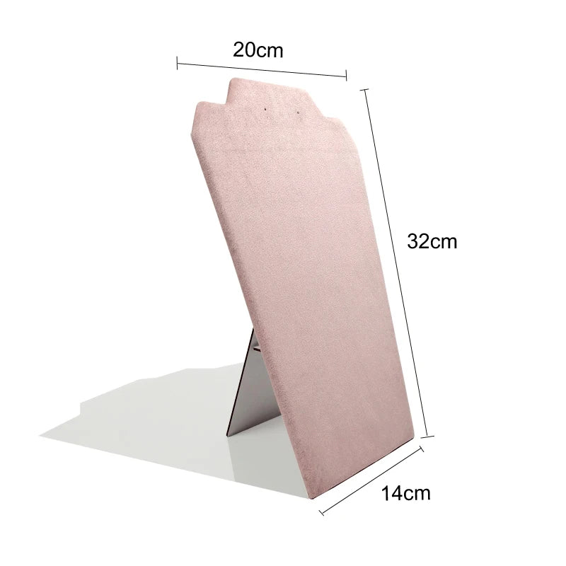 Wooden Necklace Stand White Pu Jewelry Pendant Display Holder Organizer Storage Easel Shelf Rack 3 Color 12.5*22.5Cm