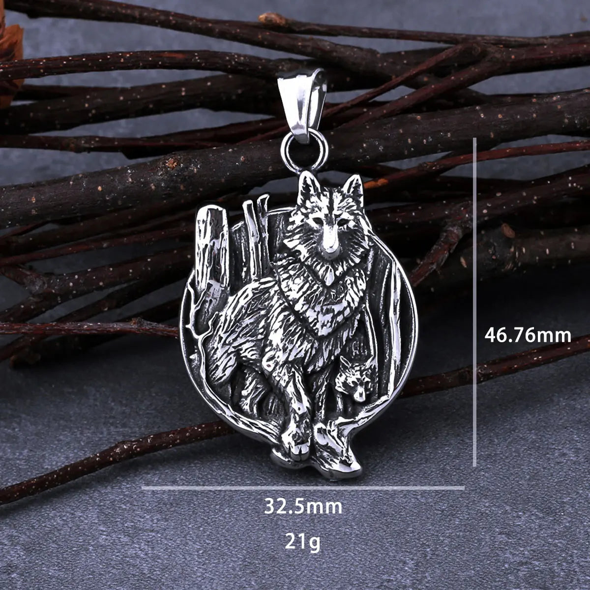 Stainless Steel Viking Wolf Head Vegvisir Compass Necklace Men's Fashion Charm Biker Punk Pendant Necklace Odin Amulet Jewelry