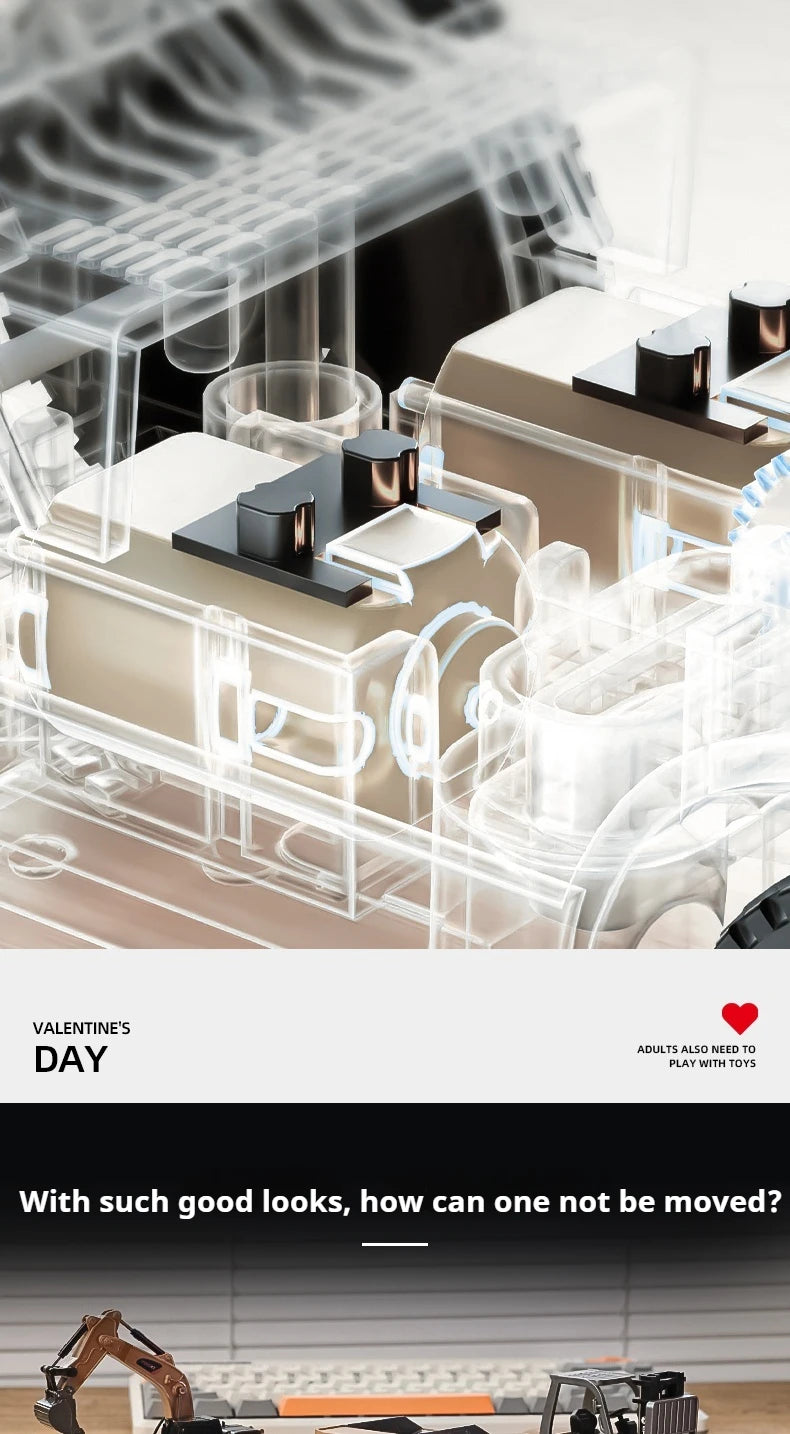 1/64 RC Car Alloy Mini RC Forklift Engineering Vehicle 2.4G Full Scale Mobile Phone RC Excavator Dumper Christmas Gift In stock