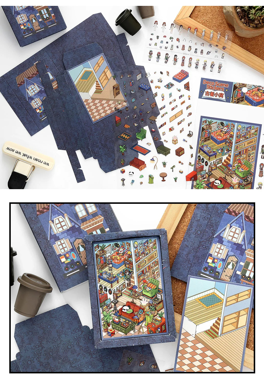 Forest treehouse 3D photo frame Landscape Sticker  DIY  Pocket Cabin  Scene   Halloween Children's Toys gifts ﻿ ﻿
