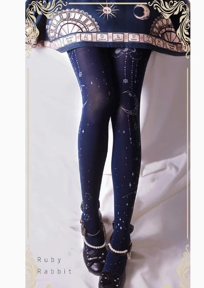 Original Design Girls Lolita Pantyhose Piano Printing Stockings Spring and Autumn Japanese Style Female Cotton Tights Socks