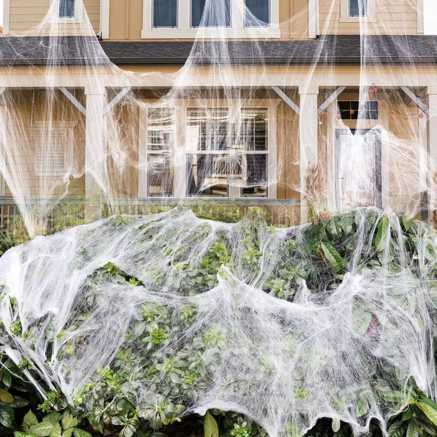 White Spider Web For Halloween Decorations Artificial Stretchy Cobweb For Halloween Scary Party Scene Decor Haunted House Props