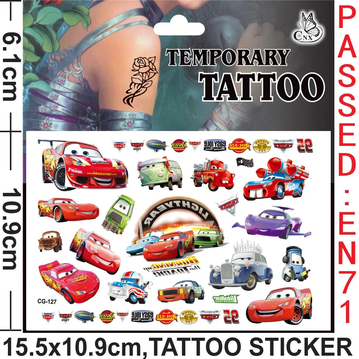 Pixar Cars Tattoo Stickers Waterproof Cute Sticker Anime Birthday Party Supplies Decoration for Kids Reward Toy Christmas Gift