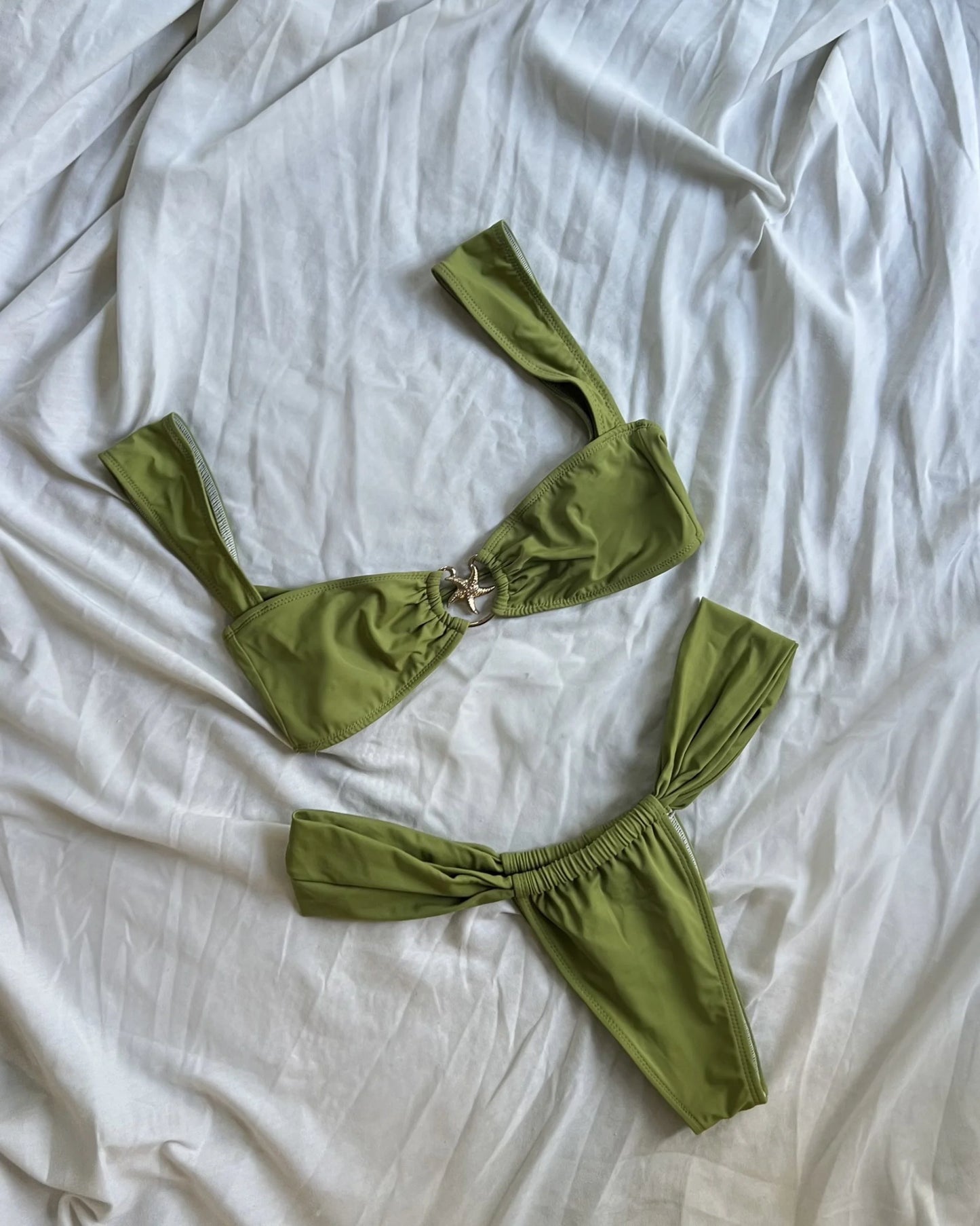 Push Up Bikinis Women Swimsuits 2025 Swimwear Sexy Starfish Bikini Set Thong Brazilian Biquini Bathing Suit Solid Beachwear