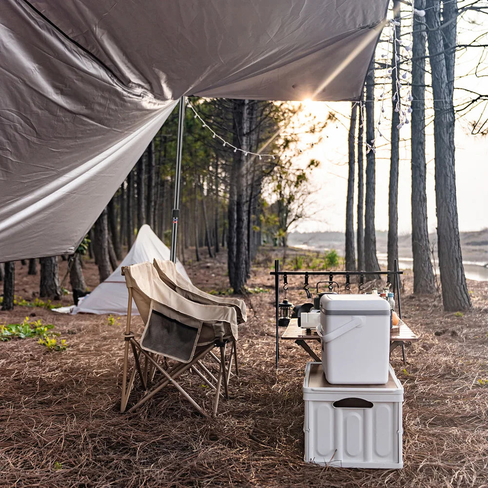 Set of 2 Tarp Poles Telescoping Camping Replacement 3-Section Aluminum Tent Rods for Rain Fly Camping Shelter Awning Canopy