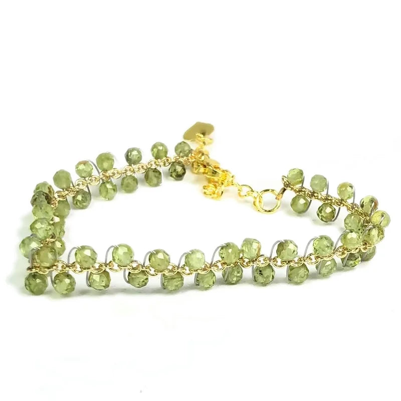 natural multifaceted 3-4mm stone Tourmaline garnet crystal quartz bracelet Women Jewelry Party /Wedding Luxury Gift Set Handwork