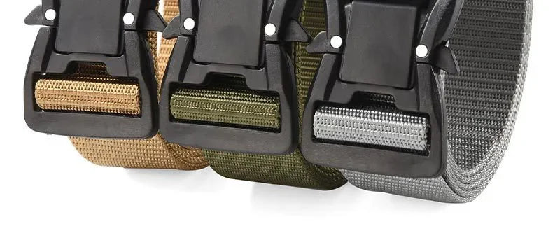 Big Plus Large LONG Size 125 140 160 180cm Men's Belt Canvas Multi-functional Tactical Quick Release Magnetic Alloy Buckle Belts