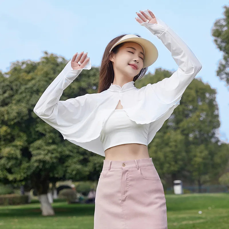 New sun protection shawl for women thin sun protection against UV cycling outdoor long-sleeved sun protection clothes