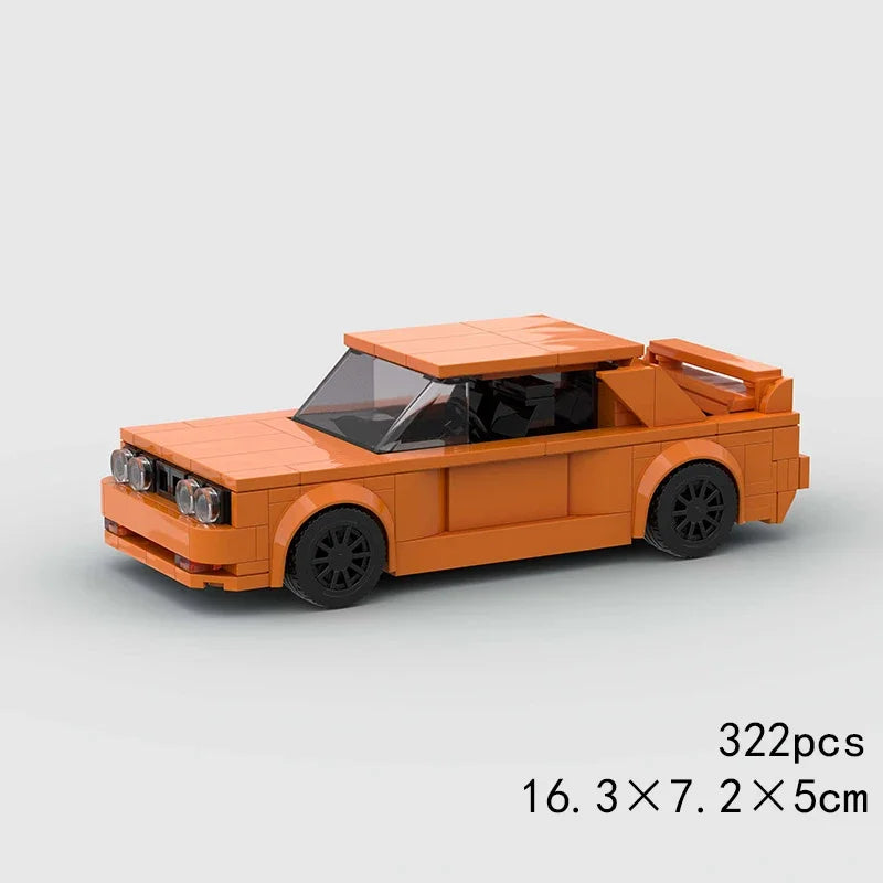 MOC Car Speed R34 488 Pickup R32 Racing Vehicle Model Building Block Super Race brick Christmas Gift City Technical rally sport