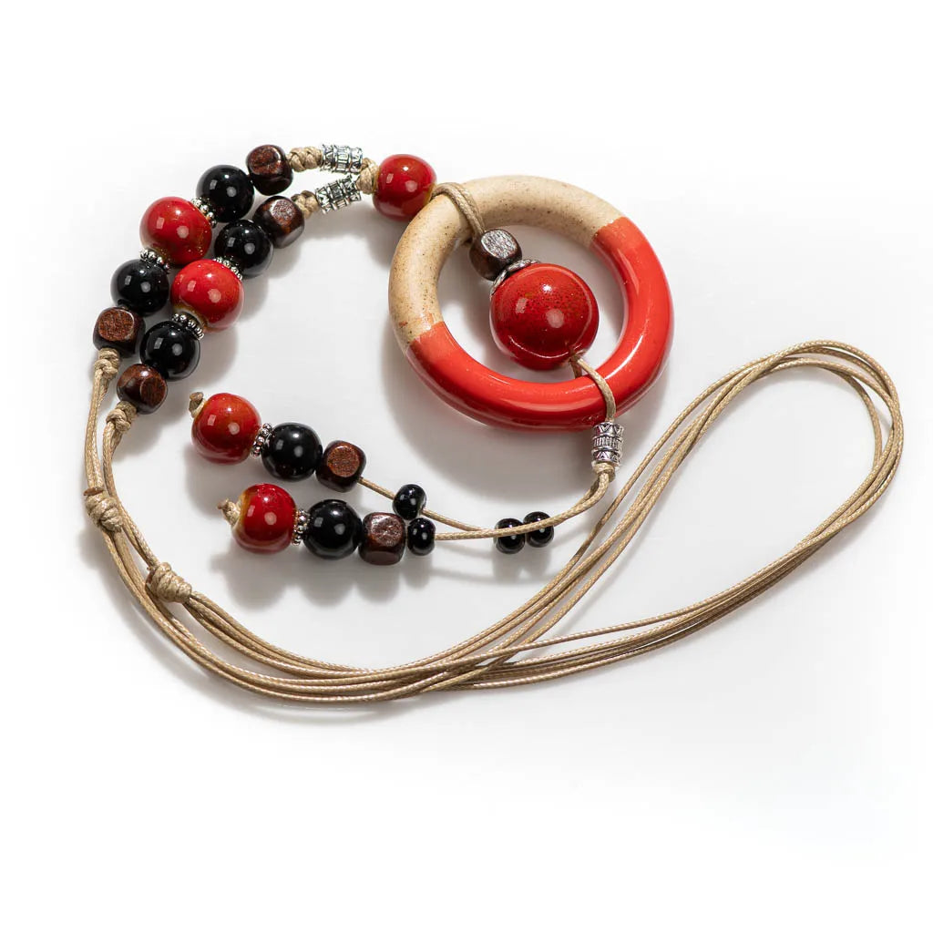 Bohemian Vintage Handmade Rang Necklace Ceramic Beads Pendant Bulk Goods Wholesale  colgantes  pingentes 2X392