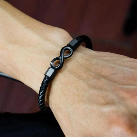 Vintage Leather Bracelet Fashion Number 8 Infinity Bracelet For Men Jewelry Girl Gift Charm Couple Bangles Pulseiras