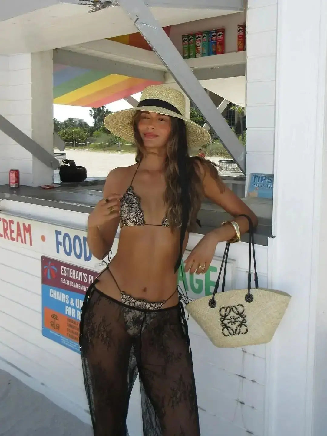 Mesh Bikini with Pants Swimsuit Brazilan Bikini Set Swimwear for Women Lace Halter Shirring 3 Pcs Bathing Suits Summer Female