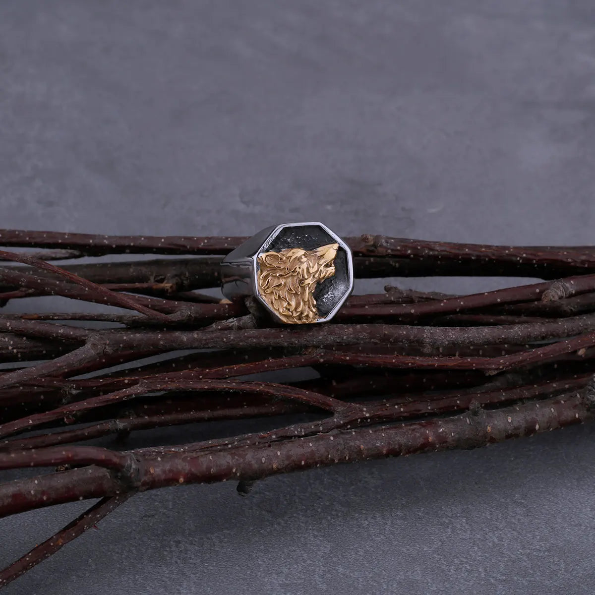Stainless Steel Viking Fashion Wolf Head Ring Men's Freki Hip Hop Vintage Biker Boys Ring Scandinavian Jewelry Boyfriend Gift