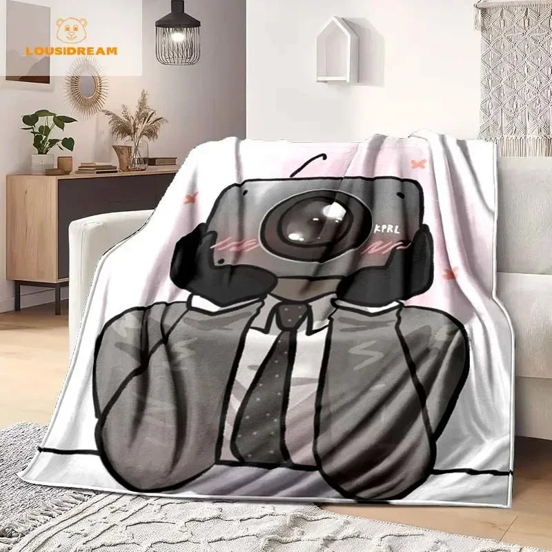 Skibidi Toilet Funny Flannel Blanket Flannel Warm Blanket Adults 3D Printed Coverlet Man Cave Sofa Camping Decor Christmas Gift