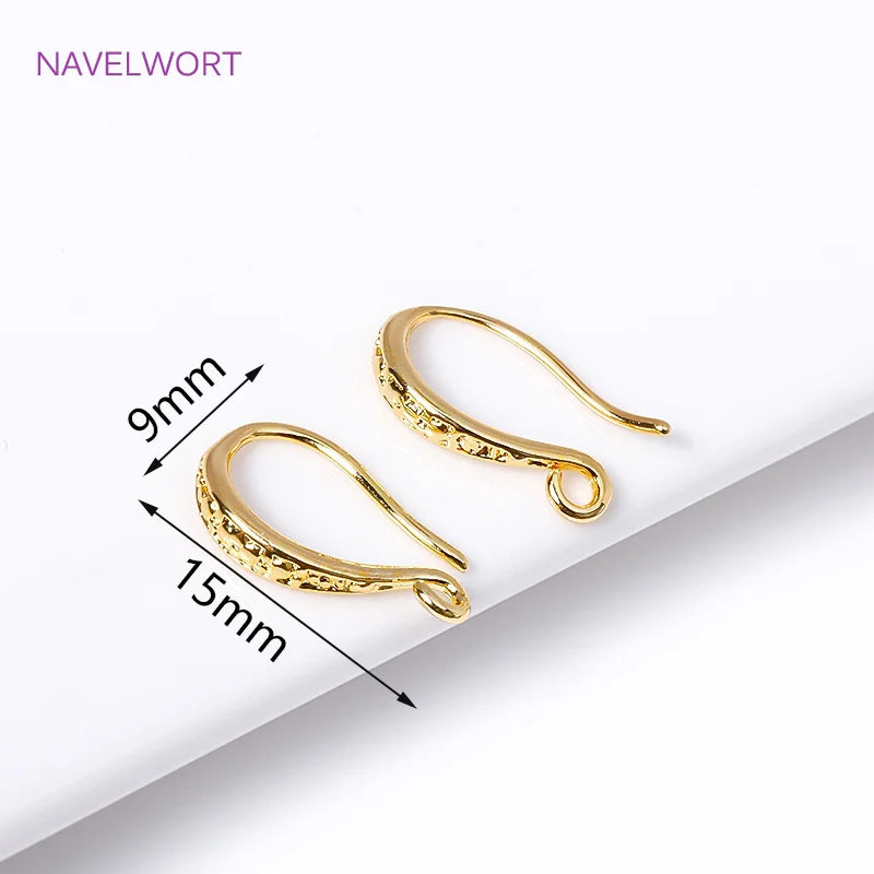 Earring Hooks with Open Loop 18K Gold Plated Ear Wire For Earrings Making Supplies Earwire DIY Accessories