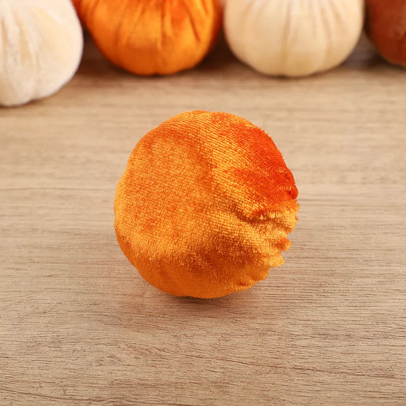 1set Artificial Flannel Pumpkin Models for Autumn Fall Thanksgiving Halloween Party Table Decoration Home DIY Craft Wreath Gifts