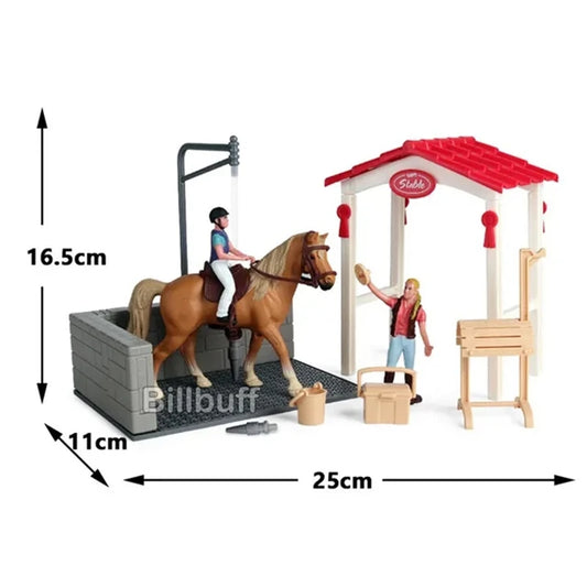DIY Horse Race Model Horseman Farm Animal Figurines Action Ma Chang takes a shower Emulation Toys for Children Christmas Gift