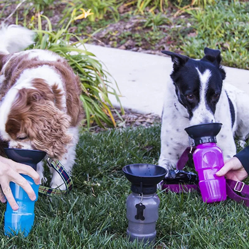 Portable Plastic Pet Water Feeder Pressing Car Carry Pet Bowl Water Feeding Kettle Dog Cat Outdoor Travel water bottle Container