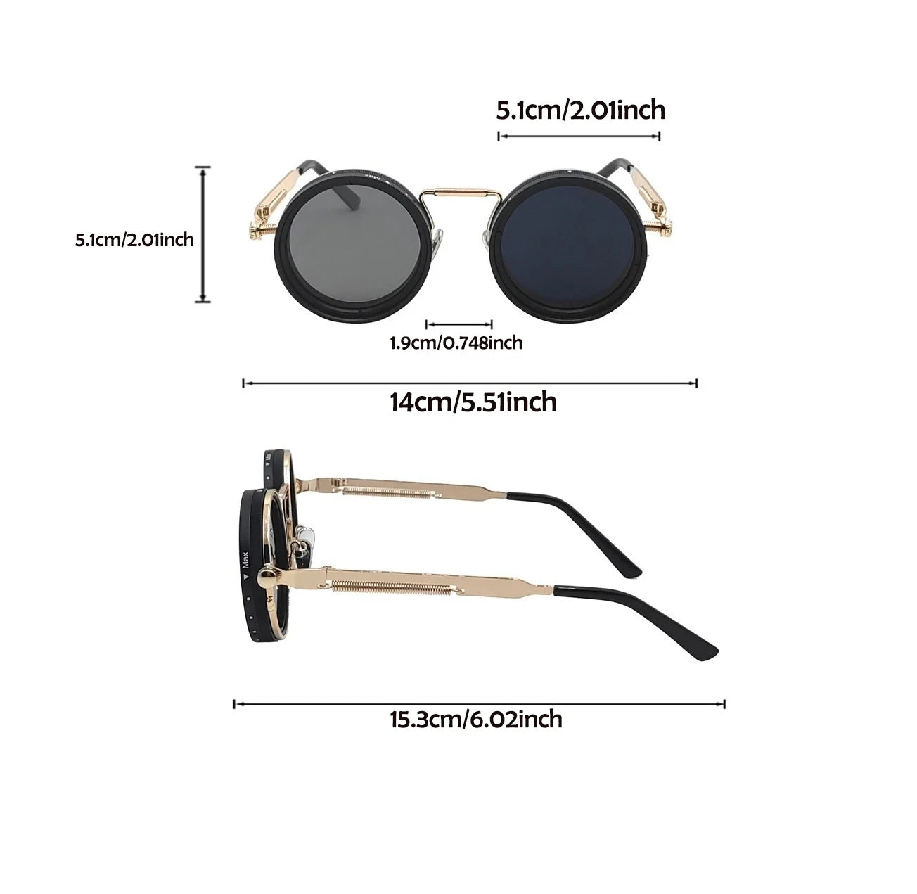 KLASSNUM ND Sunglasses Dimming Glasses Men Outdoor Polarized Sun Glasses Retro Punk Round Frame Women ND9 Tint Eyepiece New In